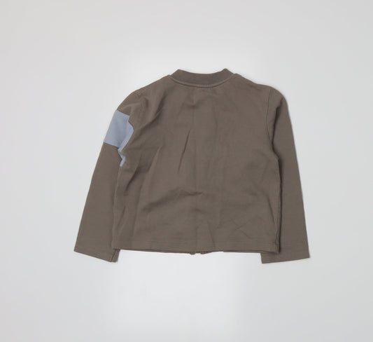 Petit Boy Boys Brown Full Zip Sweatshirt Size 3 Years