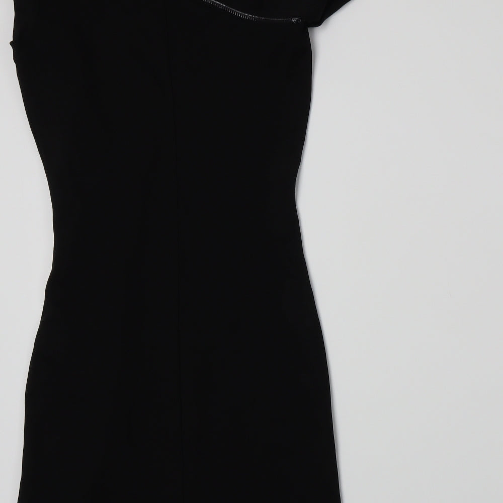 Brand and care label for Divided by H&M women’s black a-line, size UK 10