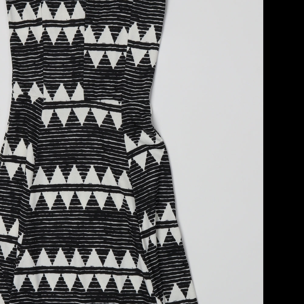 H&M` Womens Black Striped A-Line Size XS