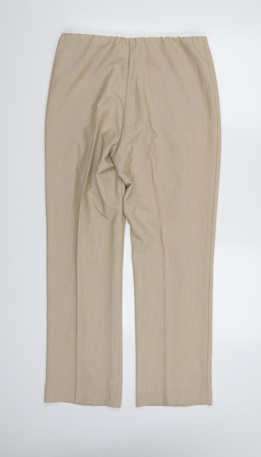 Anista Womens Brown Rayon Trousers Size 12 L28 in