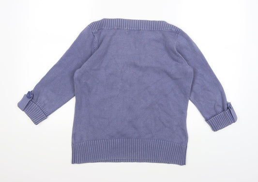 Marks and Spencer Womens Purple Knit Pullover Jumper Size 14