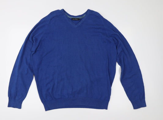 EWM Mens Blue Knit Pullover Jumper Size L