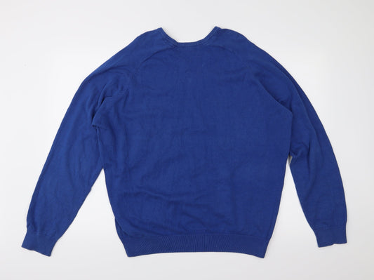 EWM Mens Blue Knit Pullover Jumper Size L