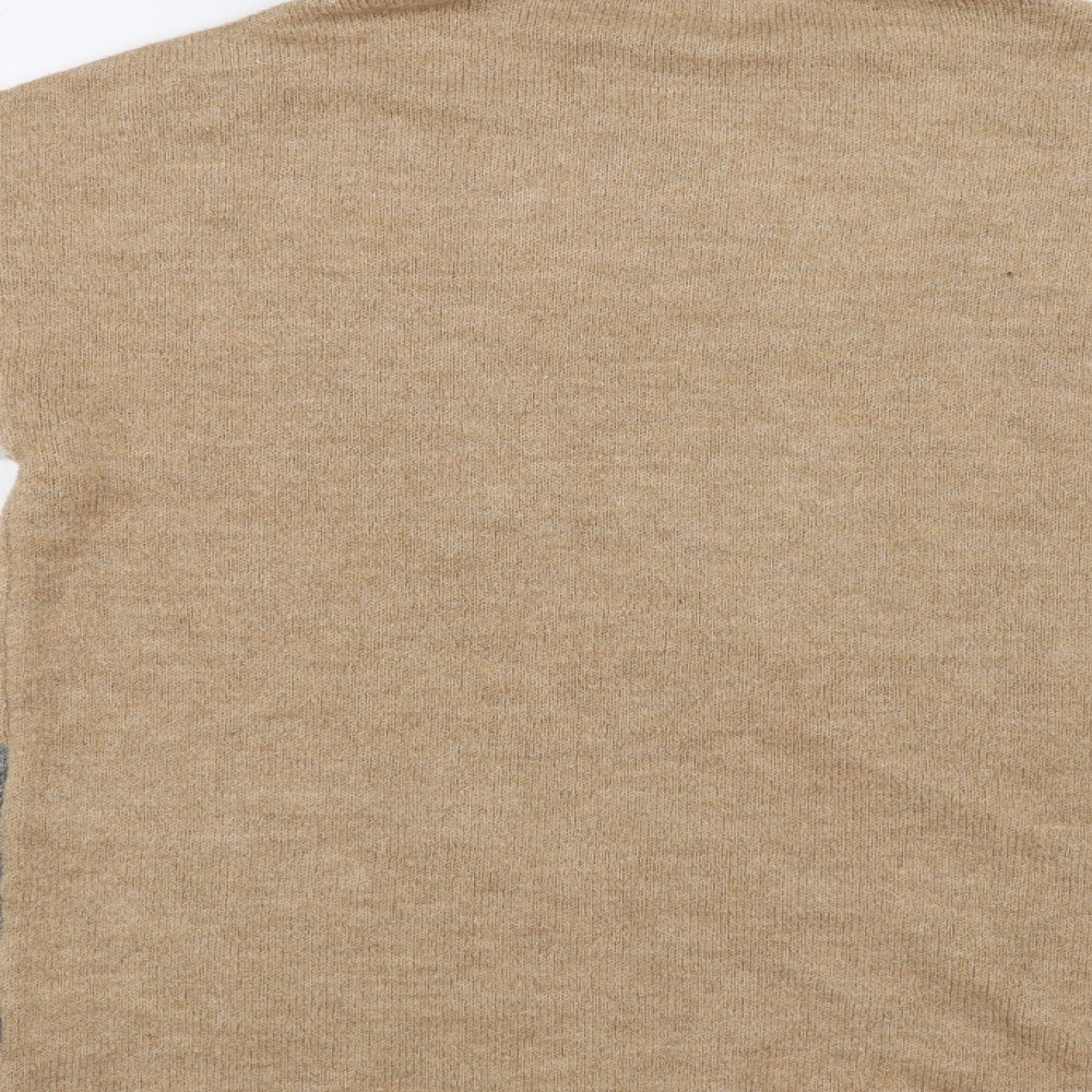 Brand and care label for Peacocks women’s brown jumper, size S