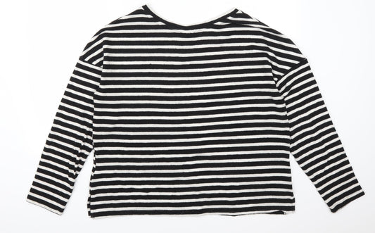 H&M Womens Beige Striped Pullover Sweatshirt Size L