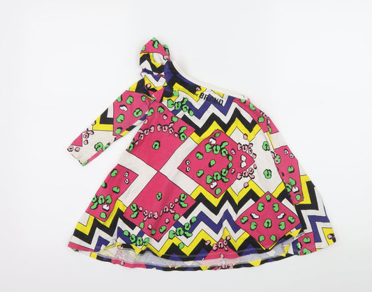 The Brand Girls Multicoloured Geometric Jersey Fit & Flare Size 12-18 Months