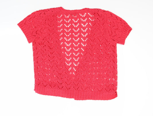 Soon Womens Red Cardigan Jumper Size 16