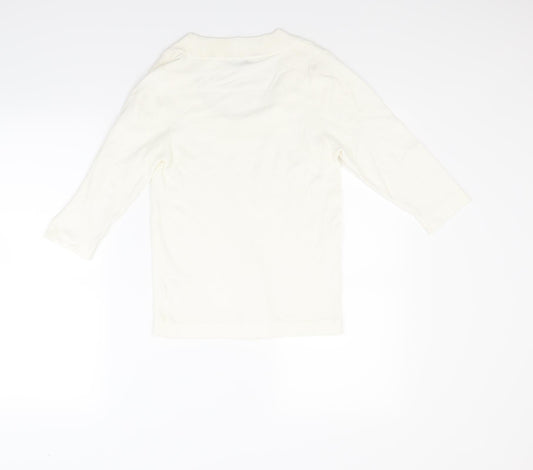 Mk Womens Ivory Pullover Jumper Size M