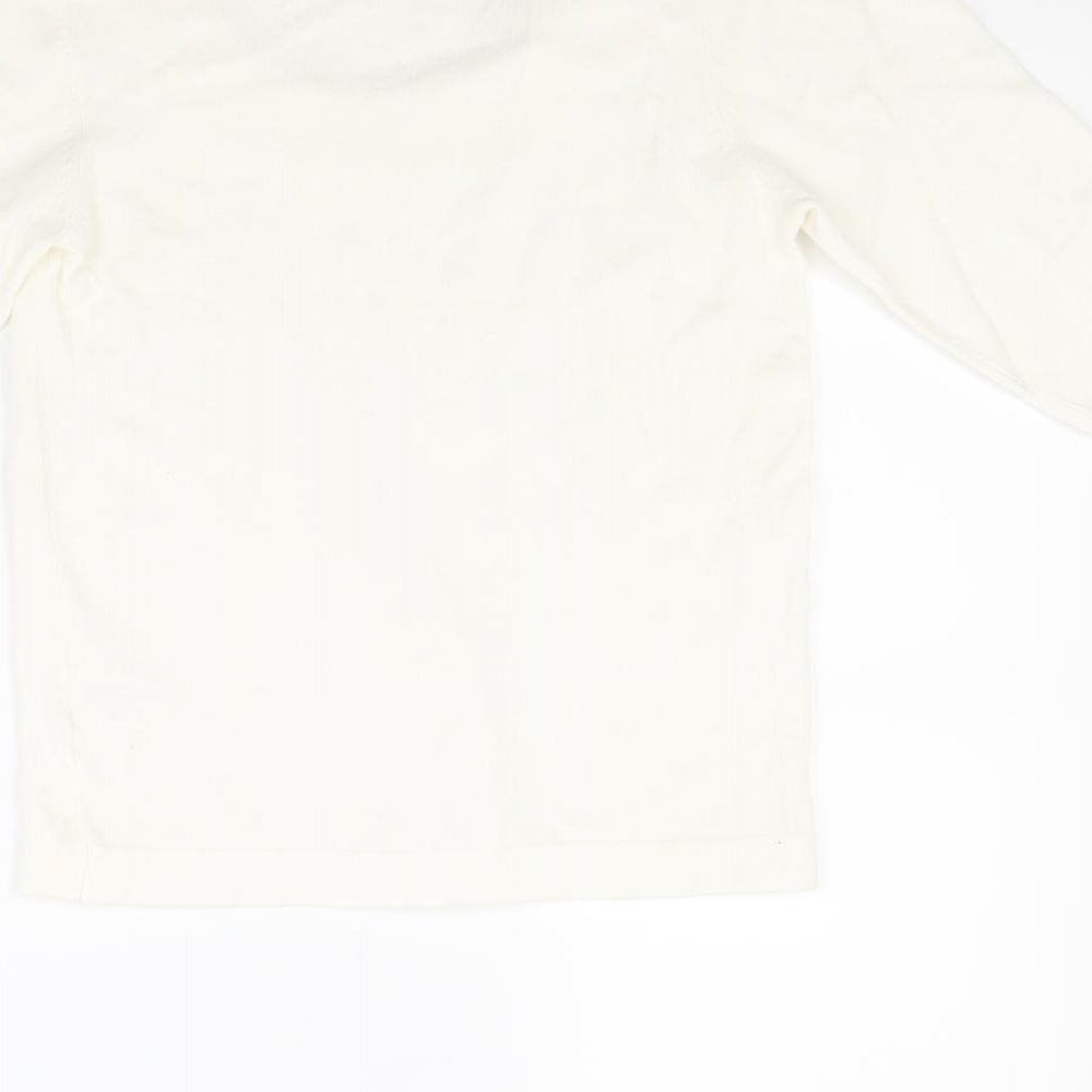 Brand and care label for Mk women’s ivory jumper, size M