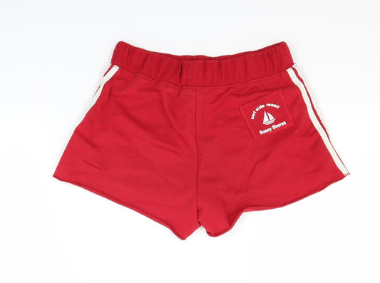Active Girls Red Striped Cut-Off Shorts Size 9-10 Years