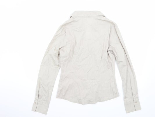 Preworn Womens Grey Basic Button-Up Size L