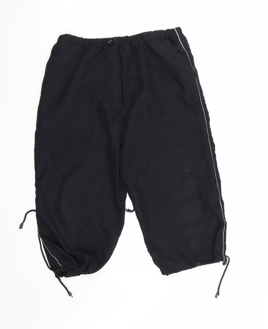 Nana fashion Womens Black Cropped Trousers Size XL