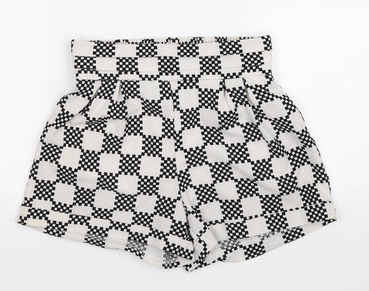 Additional front view of Paper Scissors women’s multicoloured geometric hot pants shorts, size UK 8