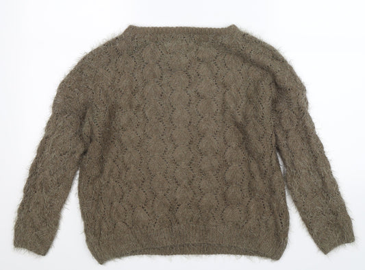 Katsumi Womens Beige Knit Pullover Jumper Size M
