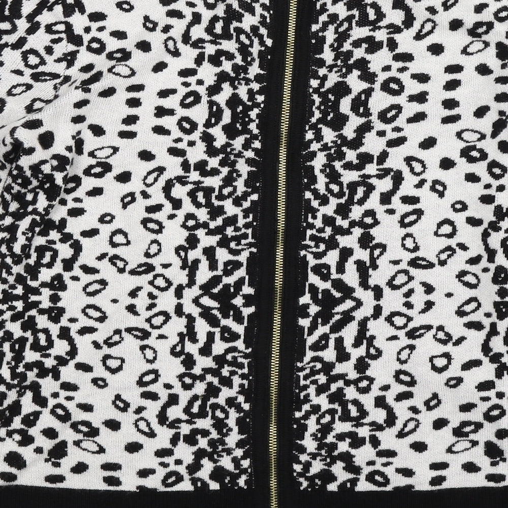 Brand and care label for H&M women’s multicoloured animal print knit jumper, size XS