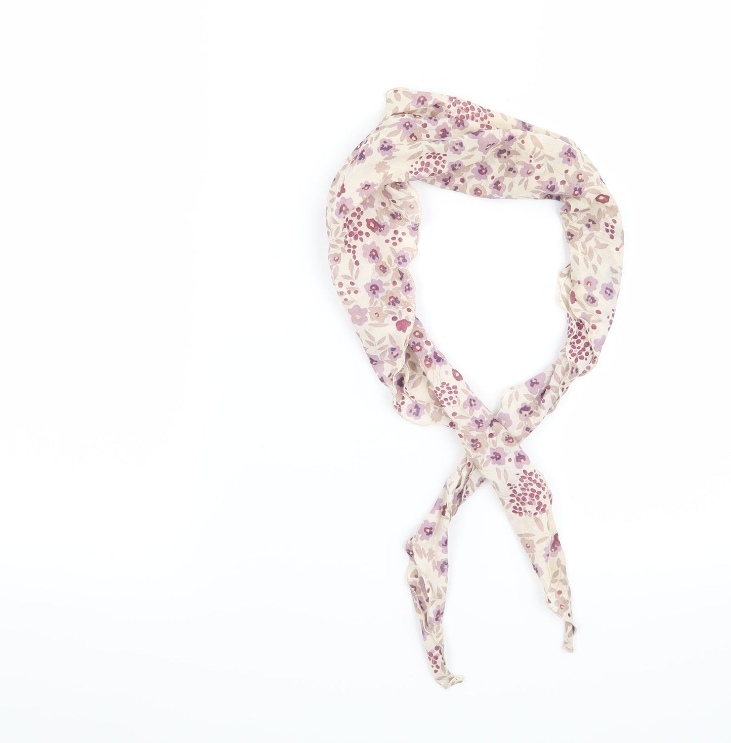 Preworn Womens Beige Floral Scarf
