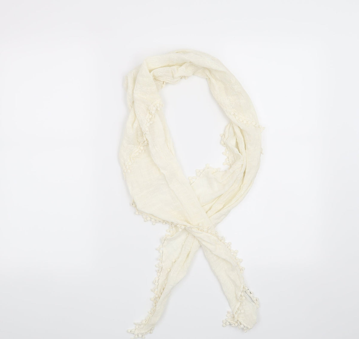 Front view of RJR.John Rocha women’s white floral scarf