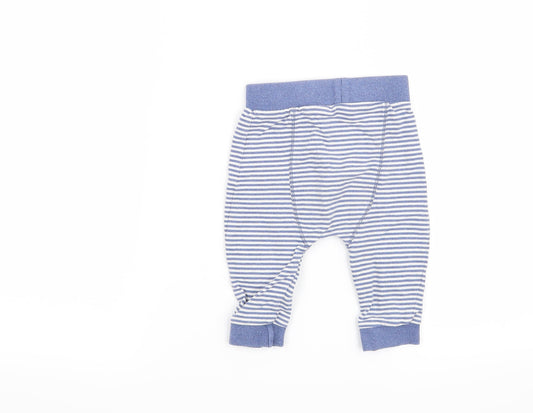 Mini Club Boys Blue Striped Sweatpants Trousers Size 6-9 Months