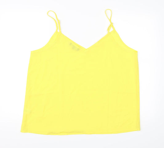 Studio Womens Yellow Chiffon Camisole Blouse Size 18