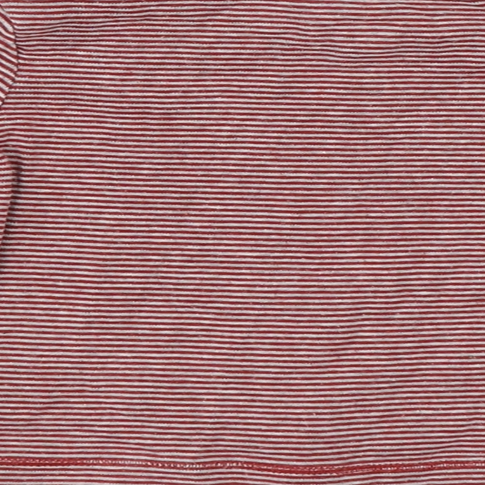 Brand and care label for Gap boys’ red striped basic t-shirt, size 9-12, months