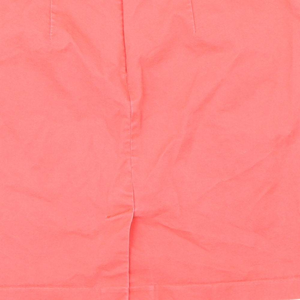 Brand and care label for Old Navy women’s pink a-line skirt, size UK 12