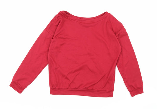 Preworn Womens Red Jersey Pullover Sweatshirt Size L