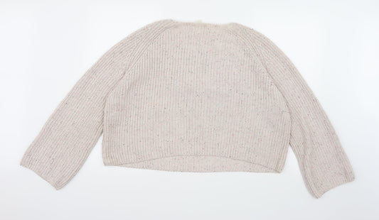 H&M Womens Ivory Knit Pullover Jumper Size L