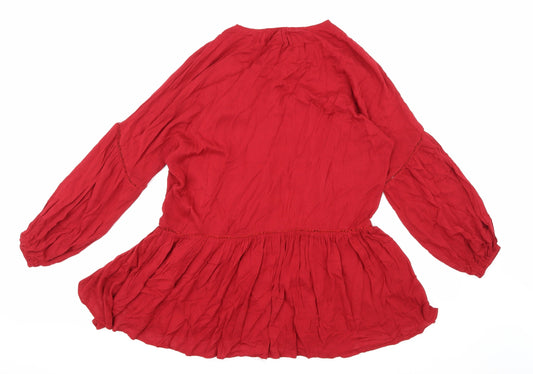 ARTLOVE Paris Womens Red Basic Blouse Size L