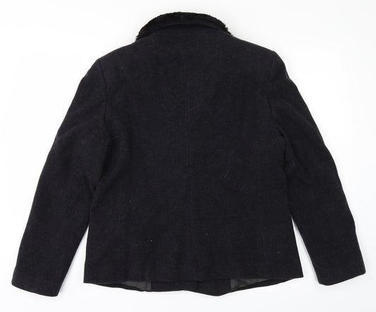 Etam Womens Black Overcoat Coat Size 12
