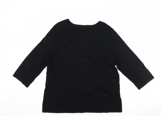 bm Collection Womens Black Pullover Jumper Size M