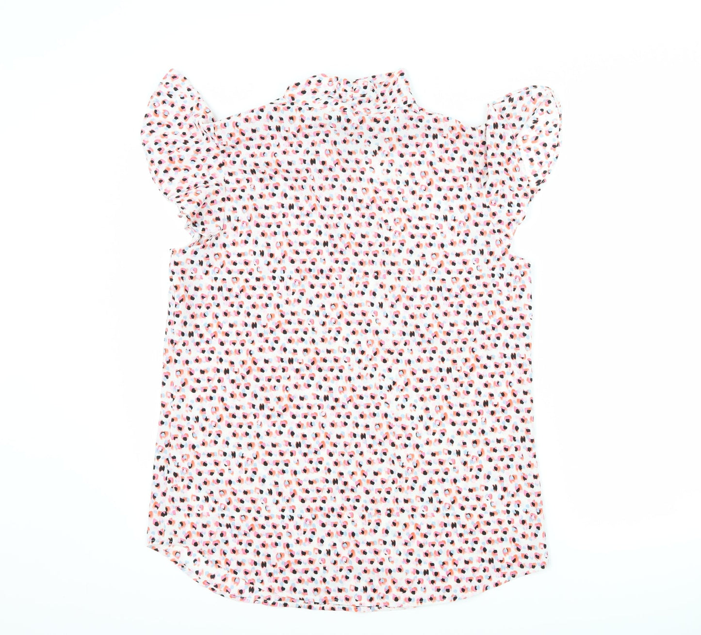 Adrianna Papell Womens White Polka Dot Basic T-Shirt Size S