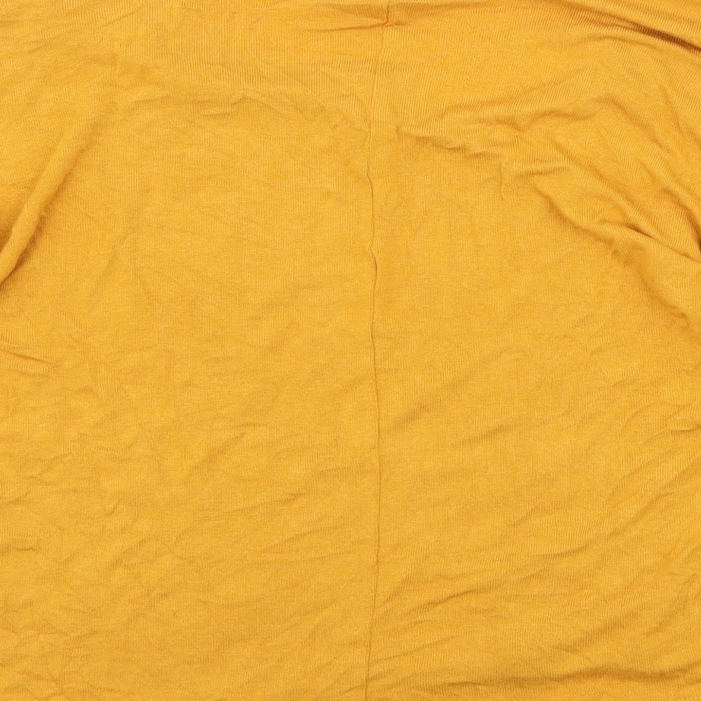 Brand and care label for Mango women’s orange basic t-shirt, size XS