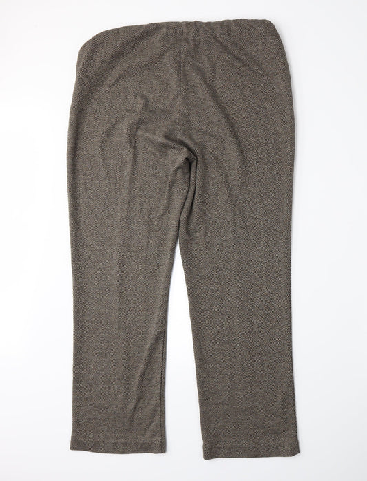 BM Womens Brown Herringbone Trousers Size 14 L27 in