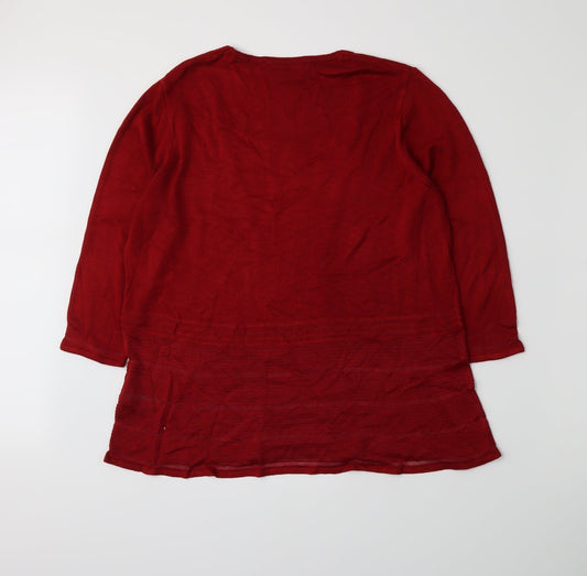 Per Una Womens Red Pullover Jumper Size 16 -