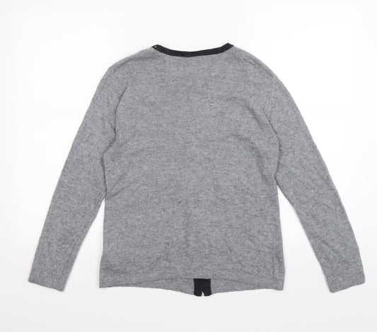 C&A Girls Grey Knit Cardigan Jumper Size XL - LAUGH LIVE SPARKLE