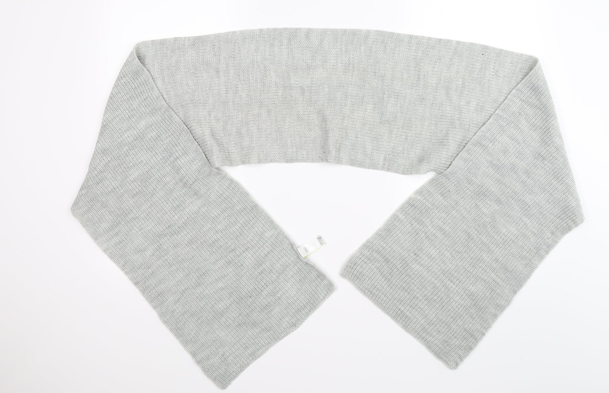 Front view of Marks & Spencer women’s grey striped knit scarf