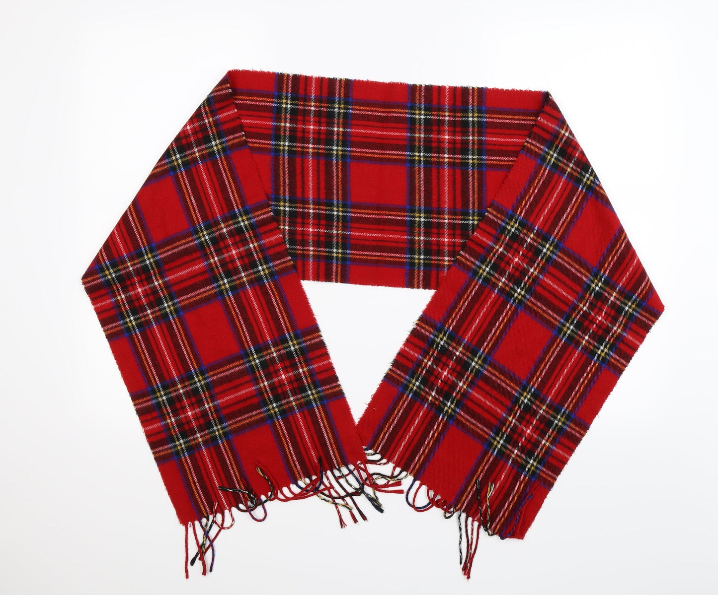 Preworn Unisex Red Check Knit Scarf