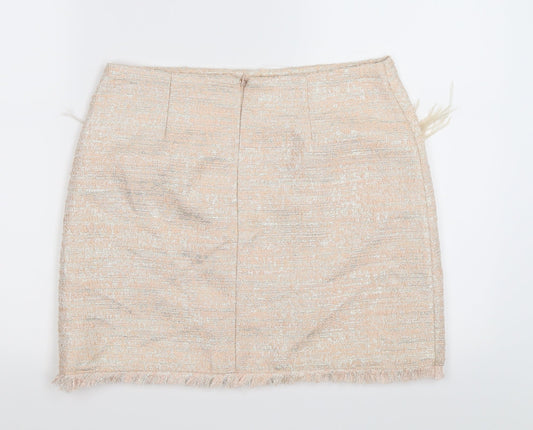 H&M Womens Ivory Knit Straight & Pencil Skirt Size M - feather pockets