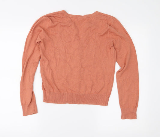 H&M Womens Pink Knit Cardigan Jumper Size S