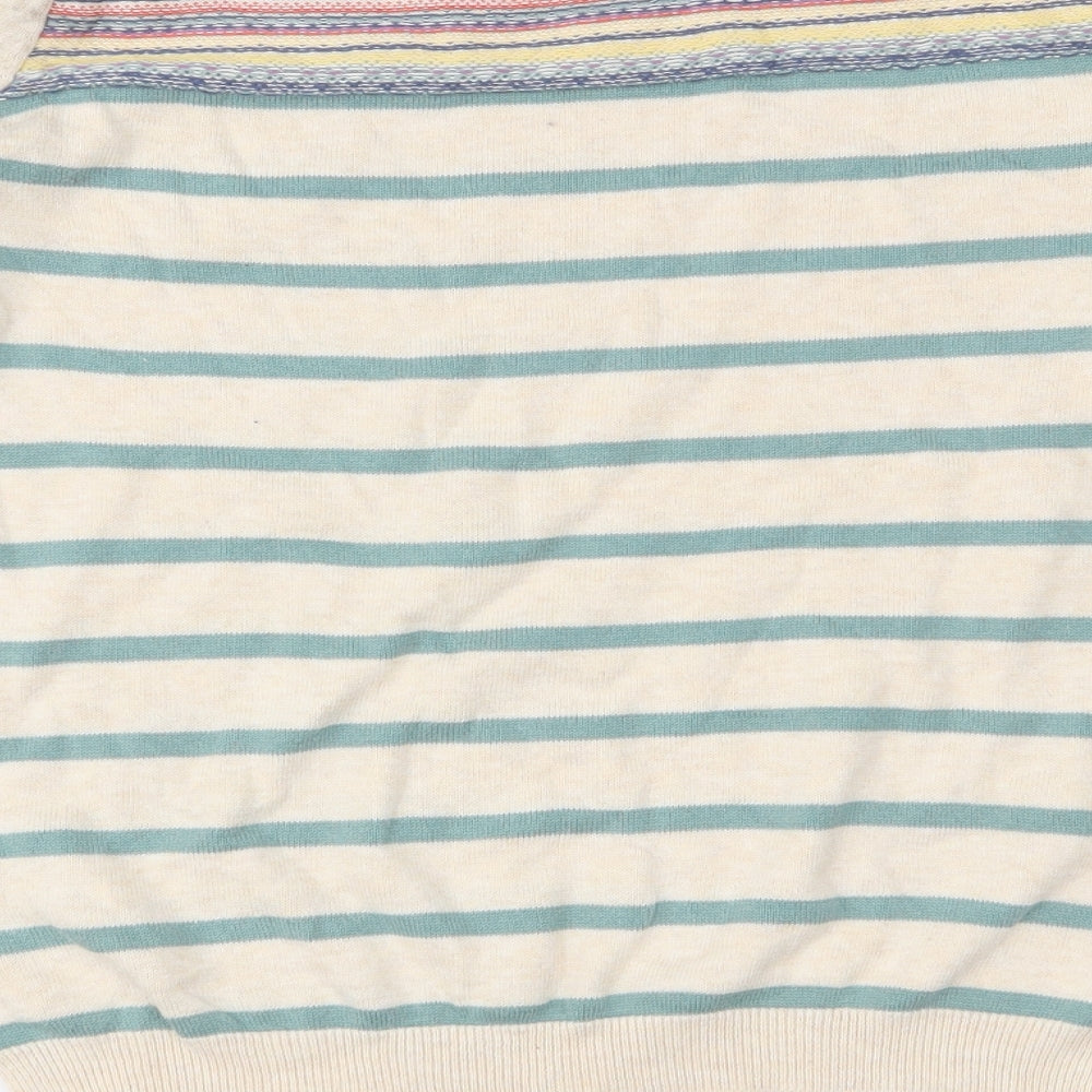 Marks and Spencer Womens Beige Striped Knit Pullover Jumper Size 8