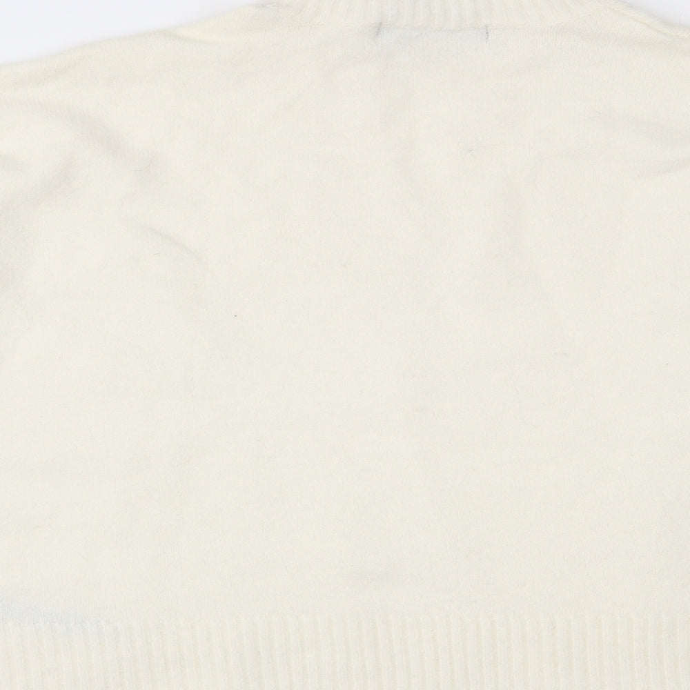 Brand and care label for Marks & Spencer women’s ivory knit jumper, size M