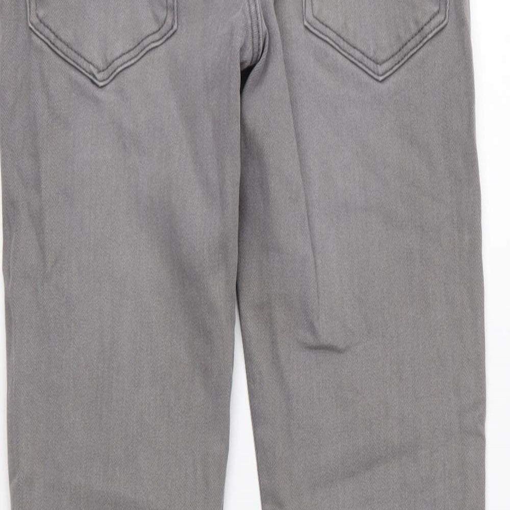 Brand and care label for H&M boys’ grey denim skinny jeans, size 12, years - distressed