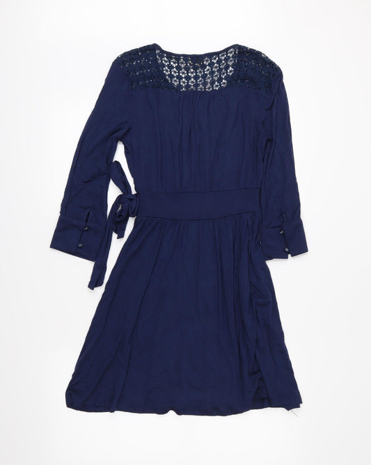 Ella Moss Womens Blue Jersey Fit & Flare Size 4
