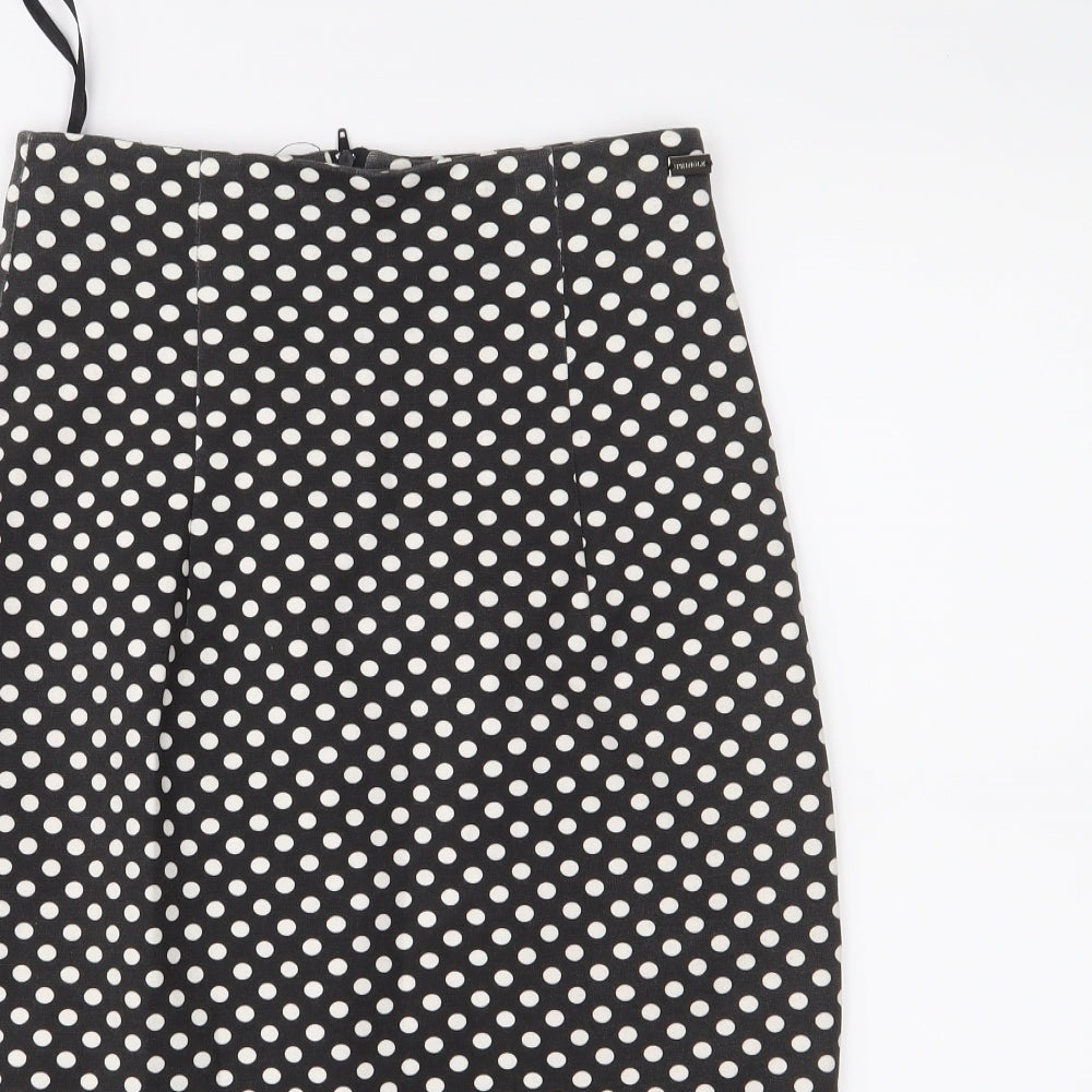 Pringle Womens Black Polka Dot Straight & Pencil Skirt Size S
