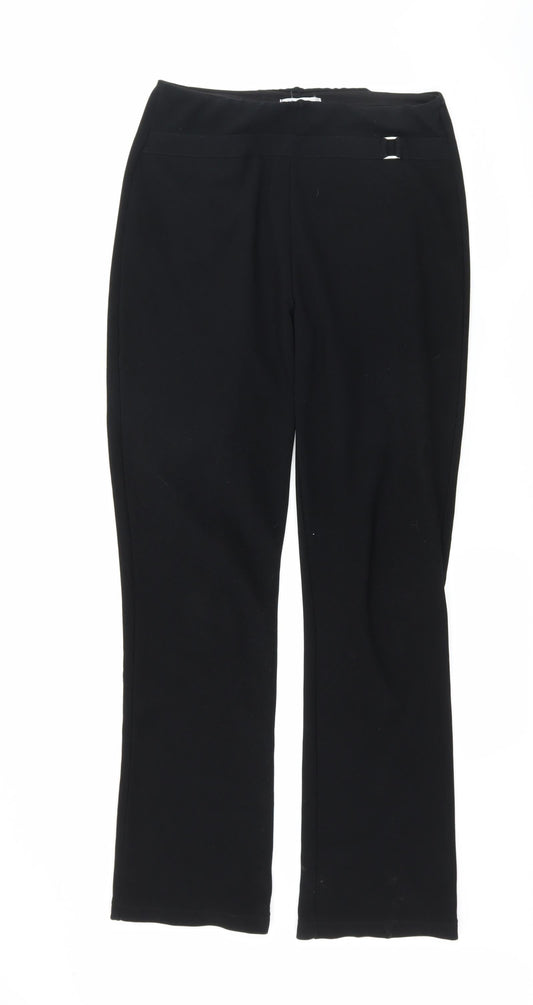 Blue Mist Womens Black Trousers Size 10 L29 in