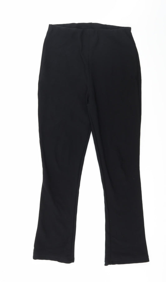 Preworn Womens Black Trousers Size 10 L27 in