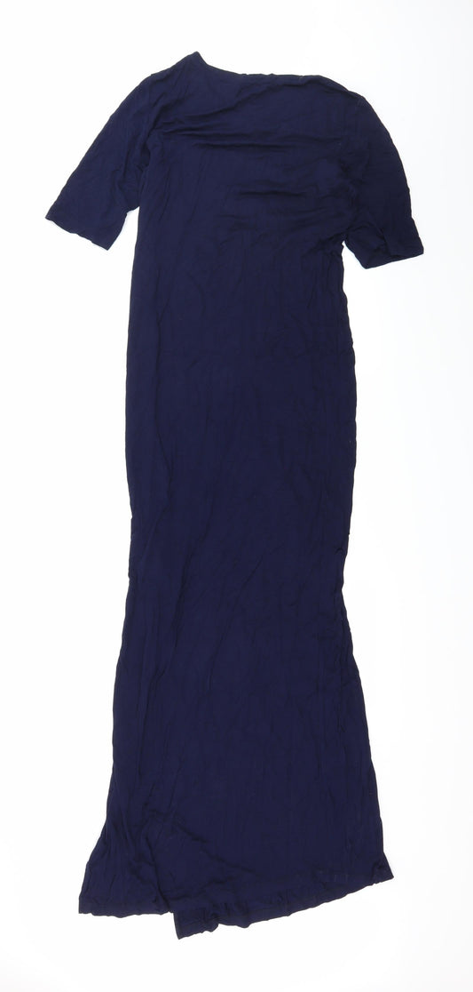 Oasis Womens Blue Jersey Maxi Size S