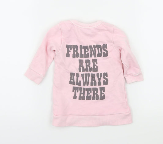 Marc Jacobs Girls Pink Jersey Pullover Jumper Size 0-3 Months - Snoopy