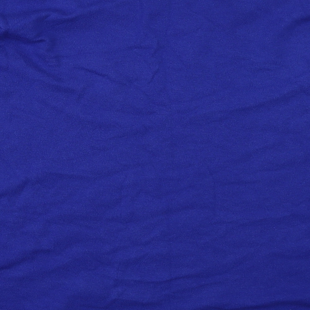 Brand and care label for Beauty Women women’s blue jumper, size M