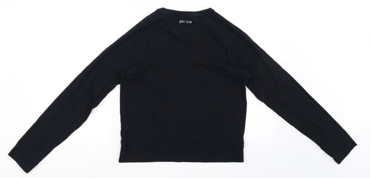 Per Una Mens Black Pullover Jumper Size L